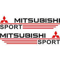 Набор виниловых наклеек на зеркала авто - Mitsubishi Sport размер 15 см ( 2 шт. )