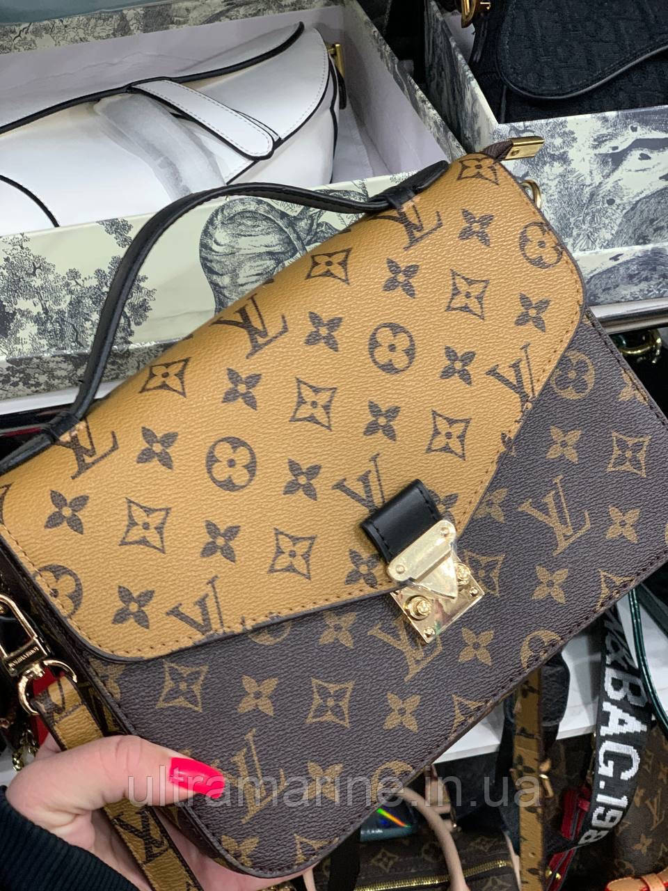 Модна жіноча коричнева сумка Louis Vuitton Луї вітон