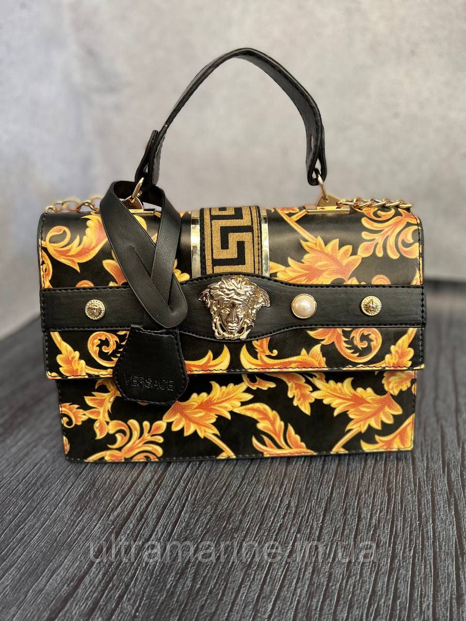 Модна жіноча чорна сумка Versace Versace