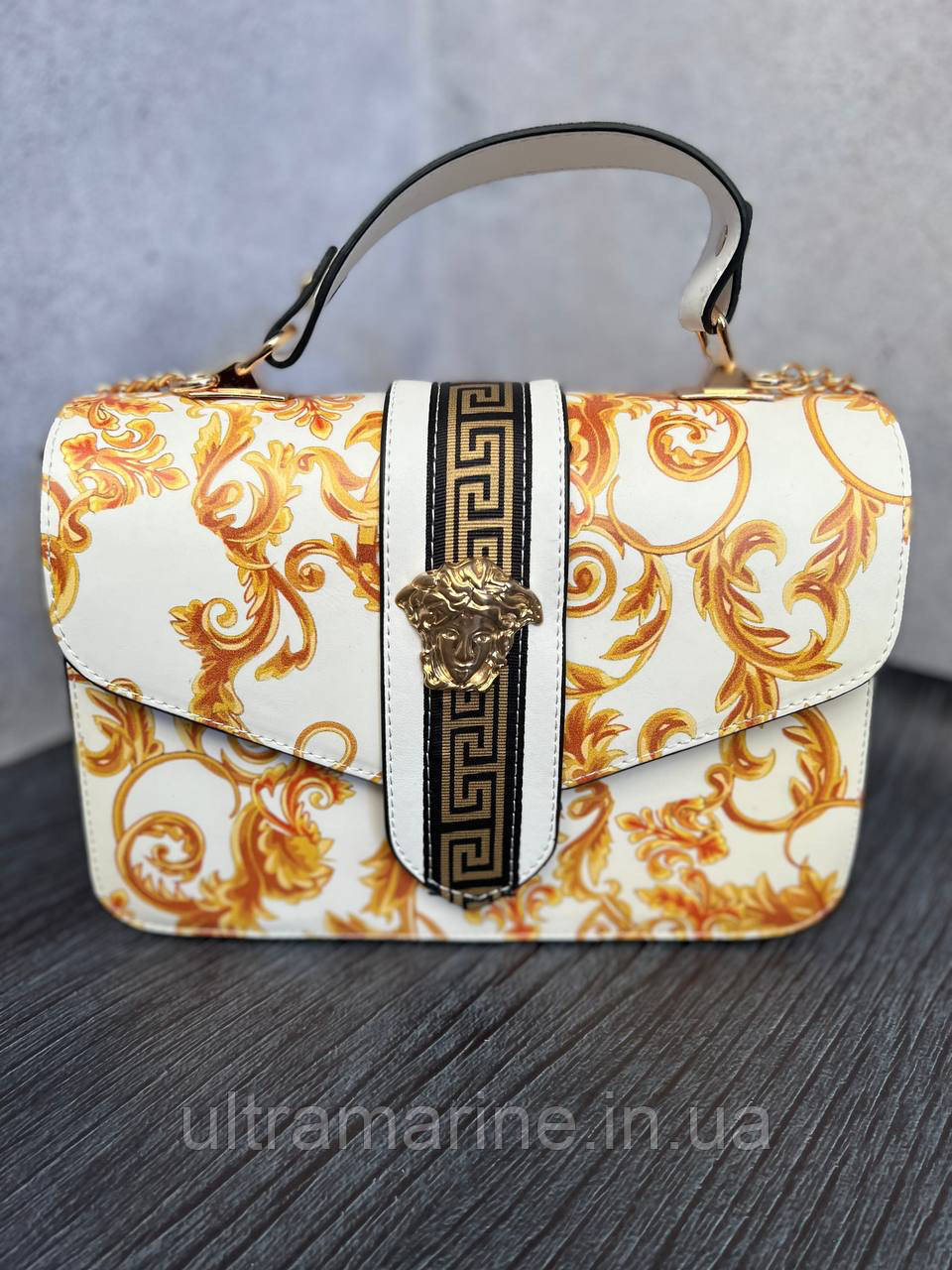 Модна жіноча біла сумка Versace Versace