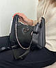 Модна жіноча нейлонова чорна сумка Prada Прада 2 в 1, фото 5
