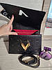 Модна жіноча чорна сумка Louis Vuitton Луї Вітон з хусткою, фото 2