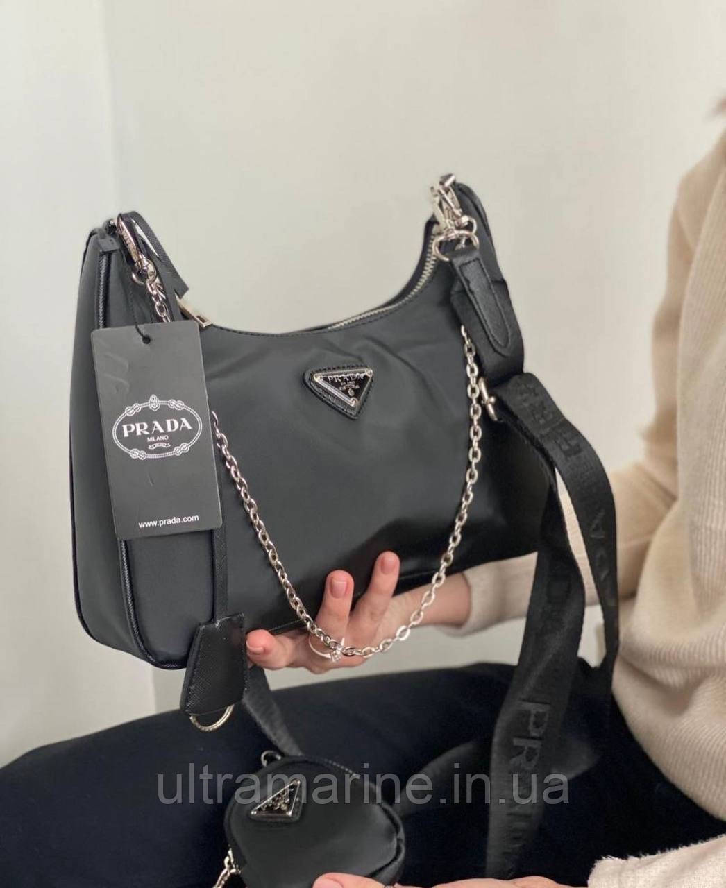 Жіноча чорна сумка Prada Прада