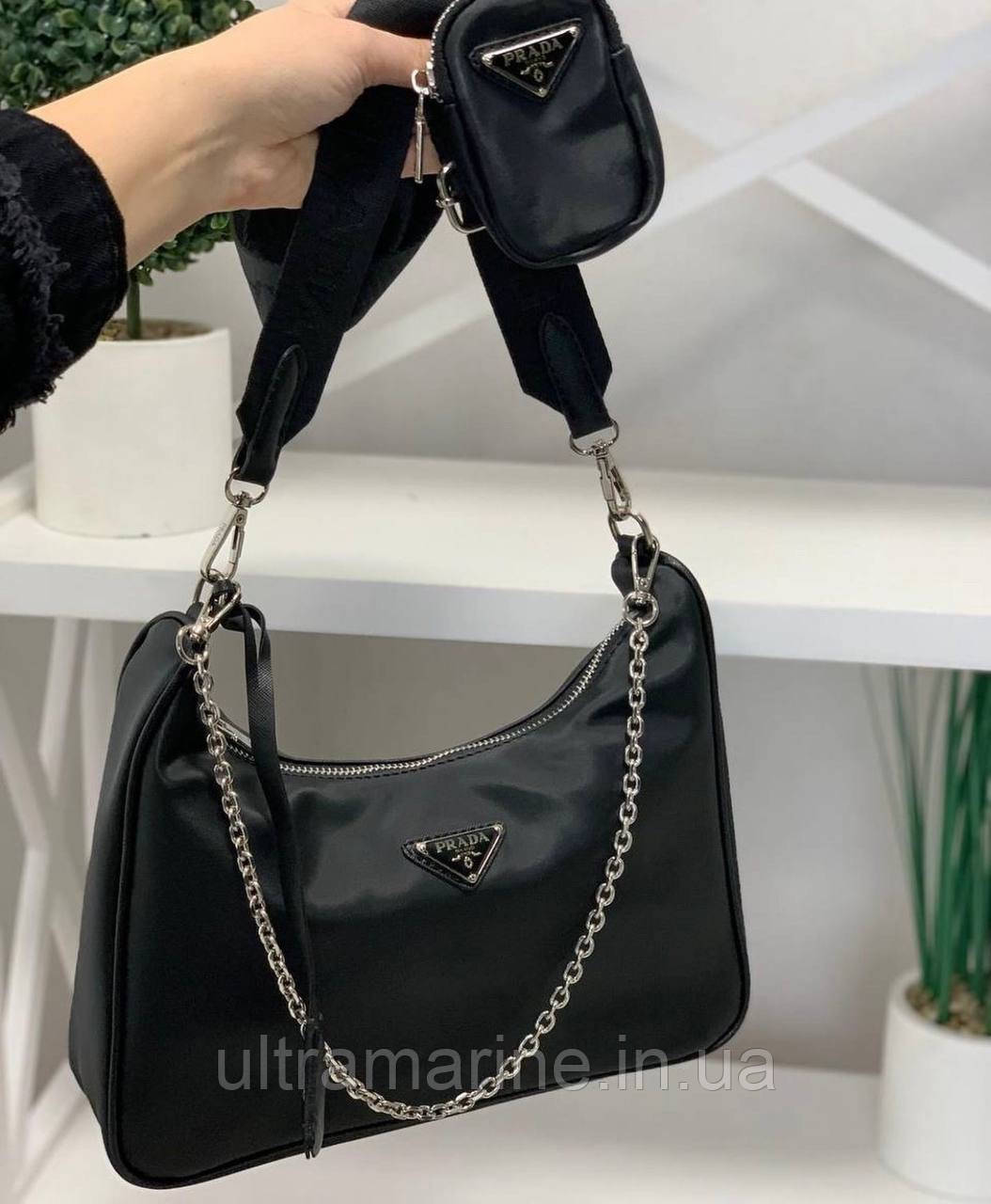 Жіноча нейлонова брендова сумка Prada Прада