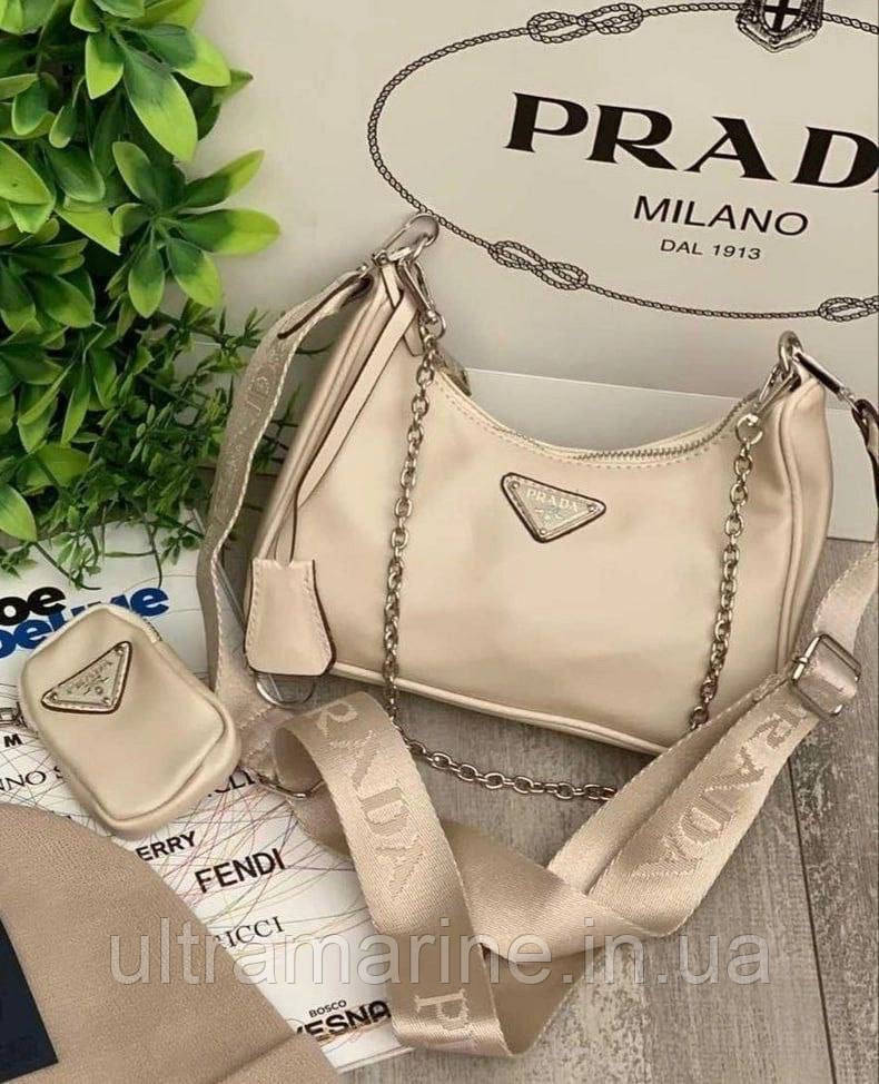 Модна жіноча нейлонова сумка Prada Прада міні