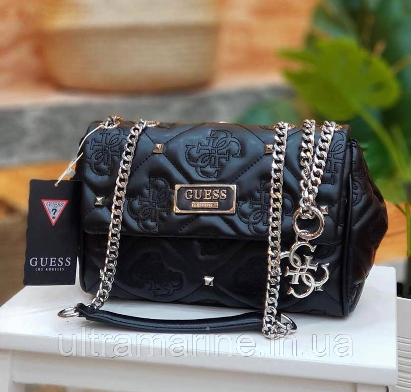 Сумка Guess 22x15sм (жінка чорна бренд Гесс)