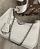 Модна жіноча маленька біла сумка Prada Прада Прада мінім, фото 4