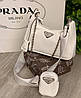 Модна жіноча маленька біла сумка Prada Прада Прада мінім, фото 5