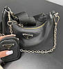Модна жіноча нейлонова чорна сумка Prada Прада 2 в 1, фото 4