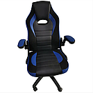 Геймерське крісло ігрове для приставки AVKO 71820 із системою гойдання стілець комп'ютерний чорно-синій, фото 3