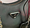 Модна жіноча нейлонова чорна сумка Prada Прада 2 в 1, фото 10