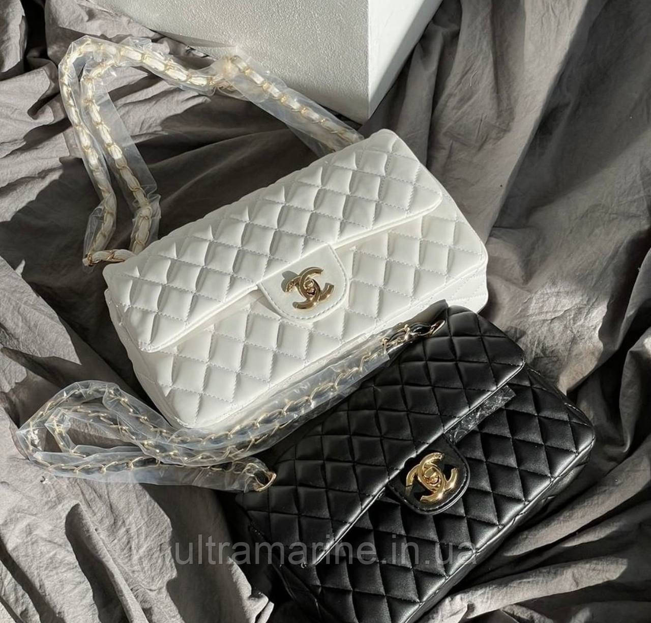 Модна жіноча чорна сумка Chanel Шанель з ручками