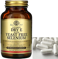 Вітамін Е Solgar Dry Vitamin E with Yeast Free Selenium 100 veg caps