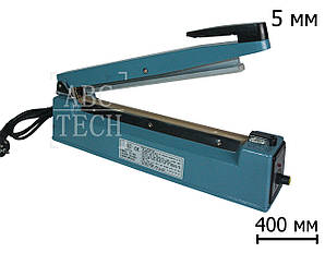 Настільний зварювач пакетів FS-405 (AL) Ручна машинка зварювання плівок Шов 5мм Зварювач металевий ABC Tech