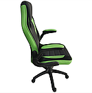 Геймерське крісло ігрове для приставки AVKO 71825 із системою гойдання стілець комп'ютерний чорно-зелений, фото 2