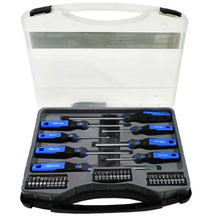 Набір викруток з набором біт 38 од. в кейсі Profline 63138