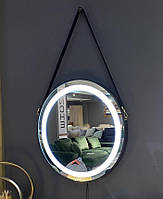 Круглі дзеркало Asignatura з підсвічуванням в металевій рамі на ремені, Іспанія