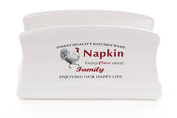 Керамічна серветниця Тоскана, 13*6*7см, колір - білий