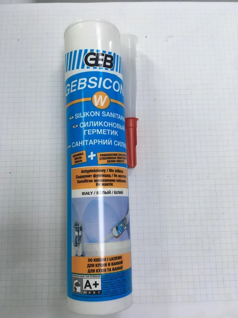 Mastic silicone sanitaire GEBSICONE W blanc 310 ml GEB 893150 - GEB -  893150