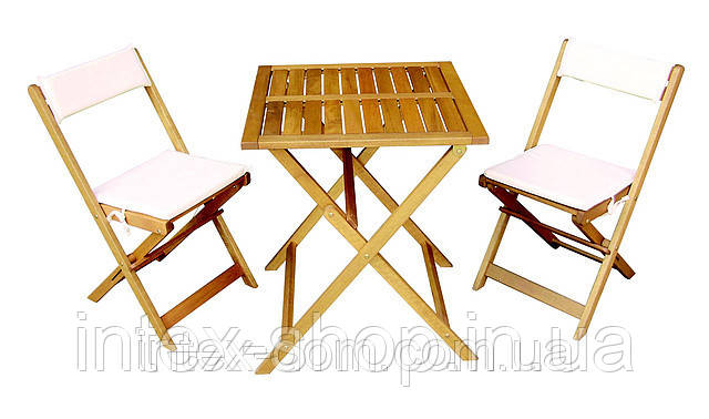 Складні меблі: стіл + 2 стільці, подушки (КЛАТА)