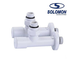 Крани для рушникосушки Білі Solomon 1/2" White, фото 2