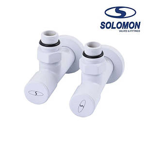 Крани для рушникосушки Білі Solomon 1/2" White, фото 2