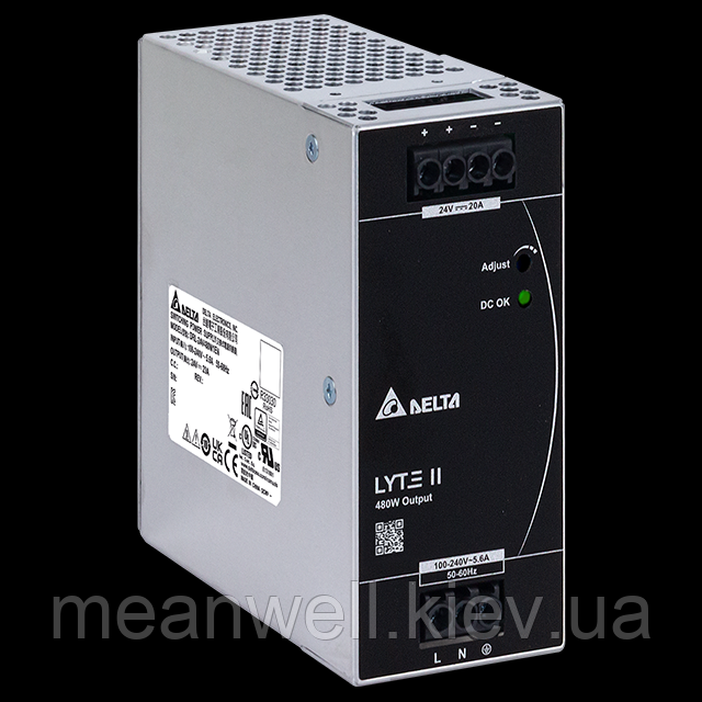 DRL-24V480W1EN Блок живлення на Din-рейку Delta Electronics 24В, 20A
