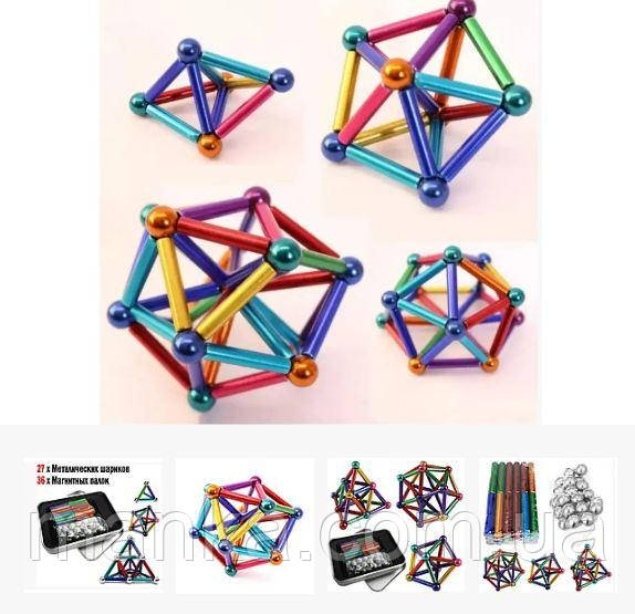 МАГНІТНИЙ КОНСТРУКТОР NEOCUBE NJ-0017 ДЕТАЛІЄВ РІЗНОКОЛЬОВА РОЗВИВАННЯ ІГРАШКА НЕОКУБ, фото 1