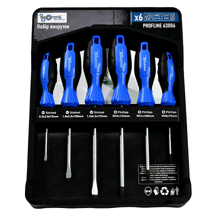 Набір викруток на пластиковій підвісці 6од. 63006, фото 1