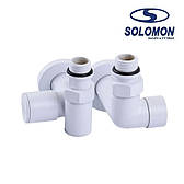 Крани (під ТЕН) для рушникосушки Білі Solomon 1/2" White