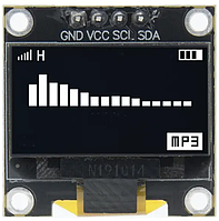 OLED LCD РК дисплей/екран 0,96" 2,7х2,8см 128x64 IIC- білий