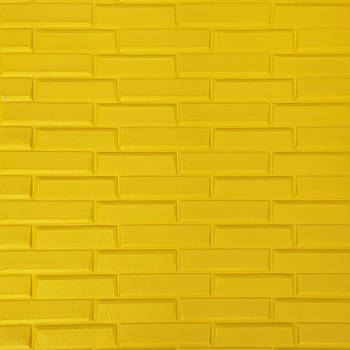 Самоклеюча декоративна 3D панель жовта кладка 700х770х7мм (037)