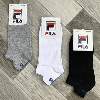 Шкарпетки чоловічі демісезонні бавовна короткі Fila, розмір 41-45, асорті, 04536