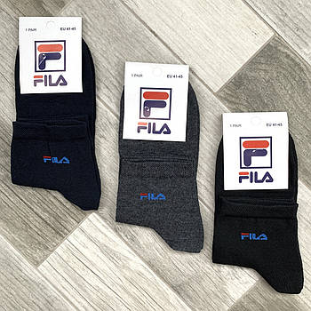 Шкарпетки чоловічі демісезонні спортивні бавовна Fila, розмір 41-45, середні, асорті, 04540