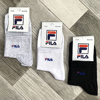 Шкарпетки чоловічі демісезонні спортивні бавовна Fila, розмір 41-45, середні, асорті, 04543