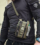 Тактична сумка чохол підсумок через плече HODMAN піксель ЗСУ маленька під телефон А, фото 3