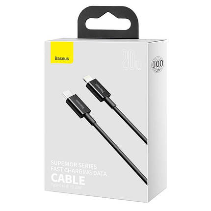 Кабель BASEUS Superior CATLYS-A03 Type-C Lightning 20W, 1 м, чорний, фото 4