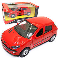 Машинка металлическая Peugeot 307 «Автосвіт» Пежо красный свет звук 12*5*5 см (AS-2119)