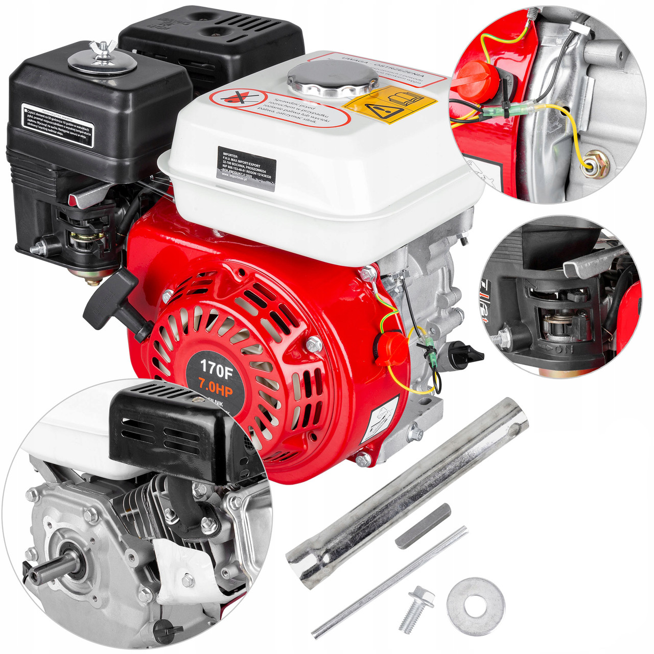 Двигун внутрішнього згоряння 6.5 HP, 20 мм LEX 168F-2