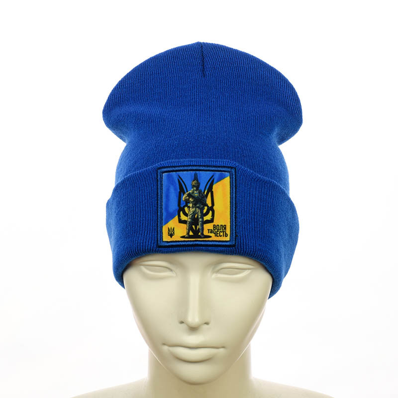 Шапка з нашивкою "Воля та честь" синій