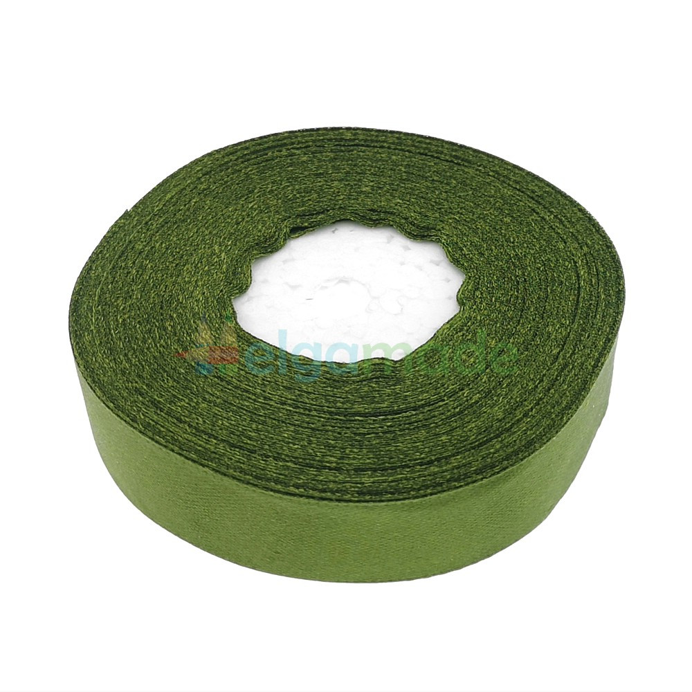 Стрічка атласна 2.5 см ОЛИВКОВА 32.90 м (36 ярдів)
