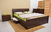 Ліжко Сіті з фільонкою і шухлядами Бук Олимп 120x200