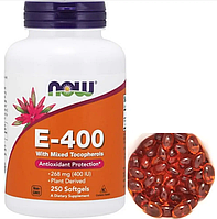 Витамин Е NOW E-400 with mixed Tocopheryl 250 softgels