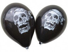 Кулька 12"/30 "Череп" латексна на Хелловін, Шарик воздушный "Череп" резиновый на хэллоуин, фото 1