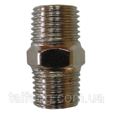 З'єднувач нарізний із зовнішньою різзю 1/4*1/4 AIRKRAFT SMM04-04, фото 1