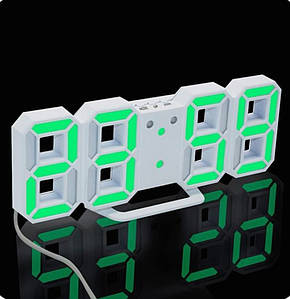 Світлодіодні багатофункціональні цифрові настінні годинники (зелений)