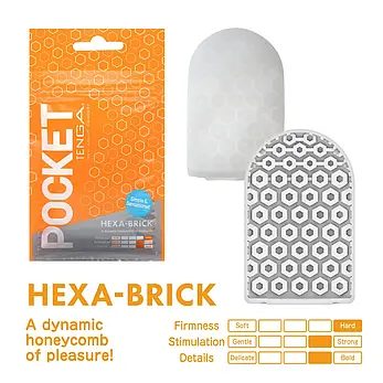 Мастурбатор Tenga Pocket Hexa-Brick | Limon, фото 2