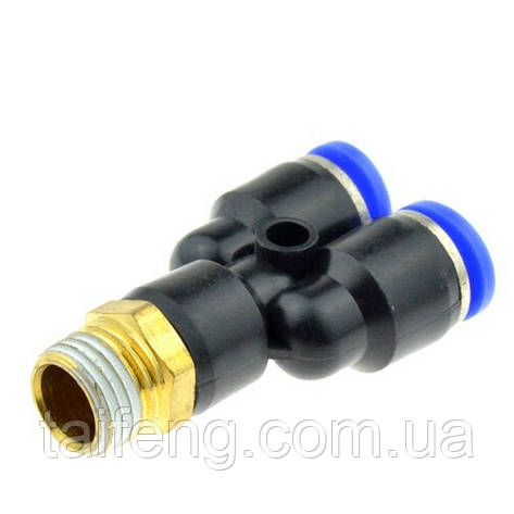 Штуцер цанговий Y-подібний 8 мм*1/4" AIRKRAFT SPX08-02, фото 1