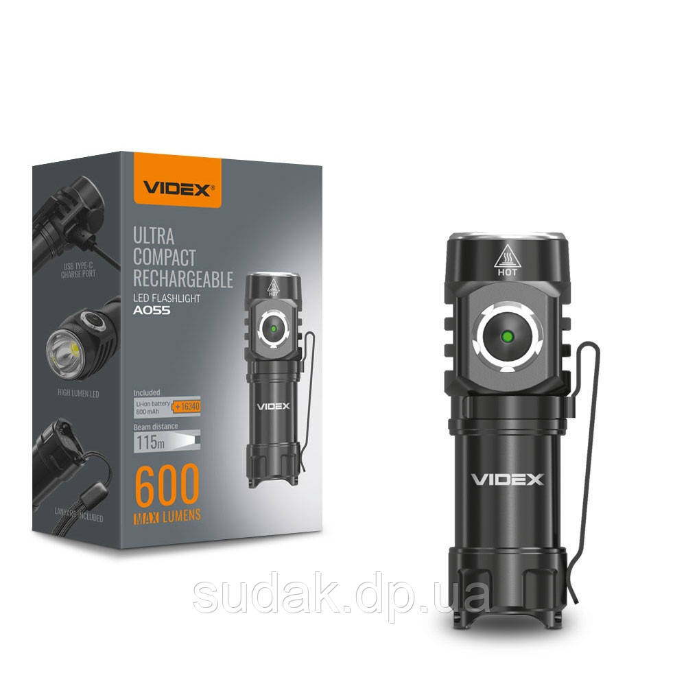 Ліхтар VIDEX A05 портативний світлодіодний 600Lm 5700K, фото 1