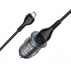 АЗП Hoco Z43 Mighty single port QC3.0 car charger set ( Micro ) Black, фото 3